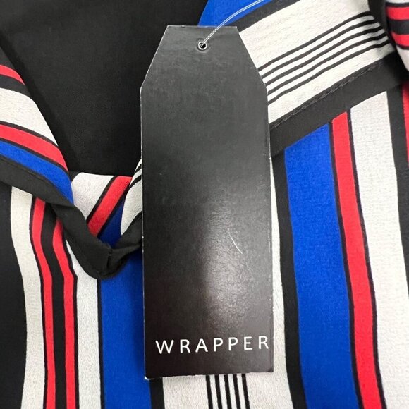 Wrapper Sleeveless Multicolored Striped Top Women’s Size Medium Lightweight New - Picture 9 of 9